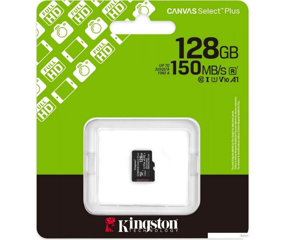 Карта памяти Kingston Canvas Select Plus microSDXC 128GB SDCS3/128GBSP