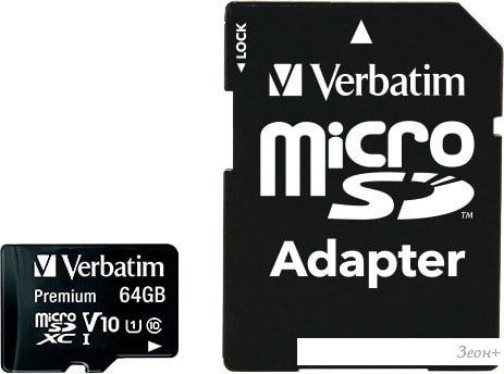 Карта памяти Verbatim Premium 44084 64GB (с адаптером)