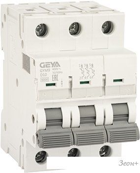 Выключатель автоматический GEYA GYM9 3P 10А D 6кА GYM93P10D