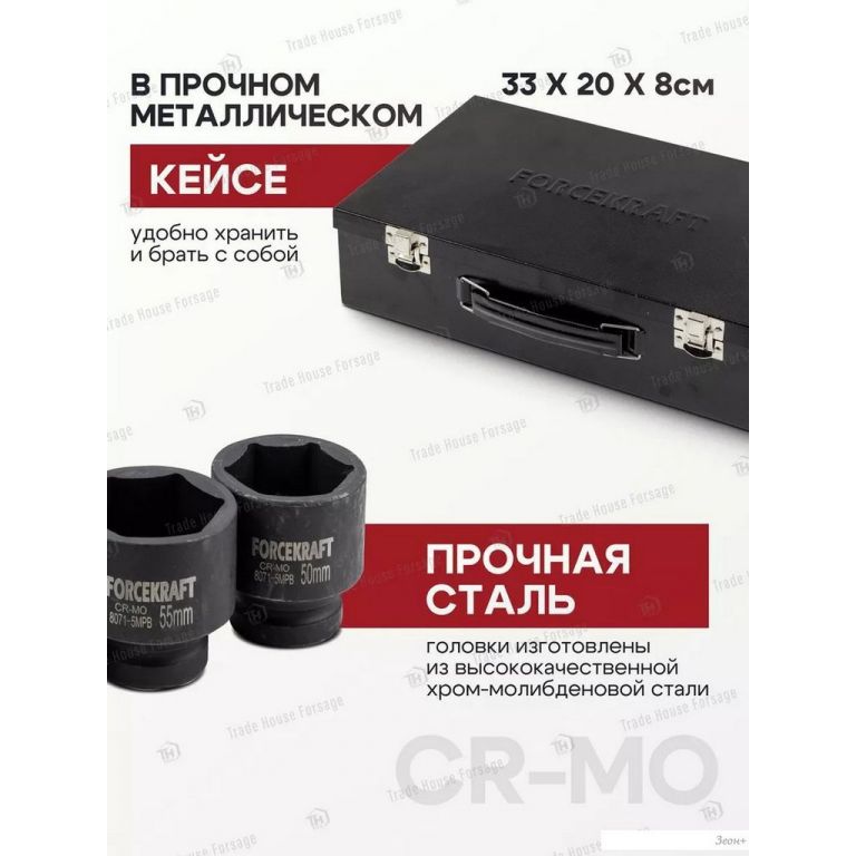 Набор головок слесарных ForceKraft FK-8071-5MPB (58496)