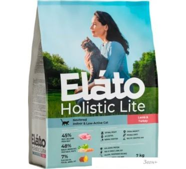 Сухой корм для кошек Elato Holistic Lite Для стерилизованных кошек с ягненком и индейкой (7кг)