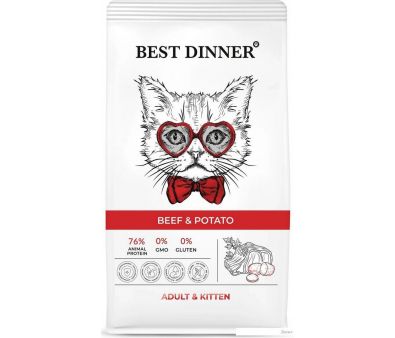 Сухой корм для кошек Best Dinner Adult & Kitten Beef & Potato (10кг)