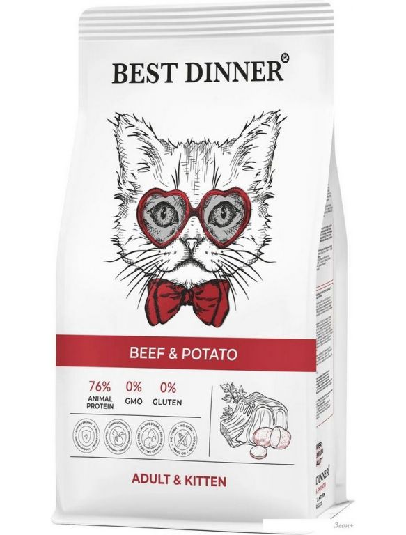 Сухой корм для кошек Best Dinner Adult & Kitten Beef & Potato (10кг)
