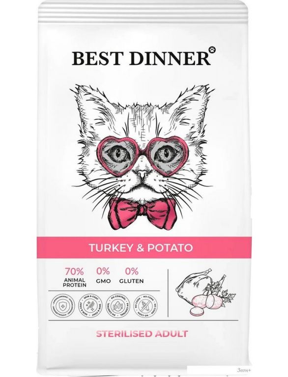 Сухой корм для кошек Best Dinner Adult Sterilised Turkey & Potato (10кг)
