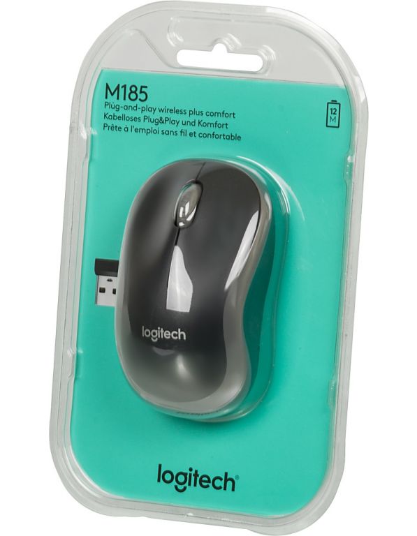 Мышь Logitech M185 (черный/серый)
