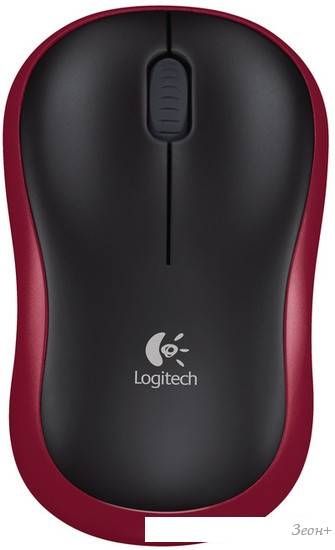 Мышь Logitech M185 (черный/красный)