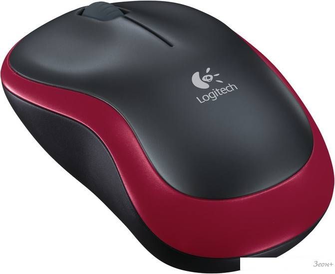 Мышь Logitech M185 (черный/красный)