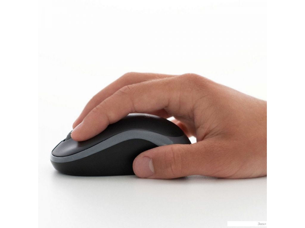 Мышь Logitech M185 (черный/красный)