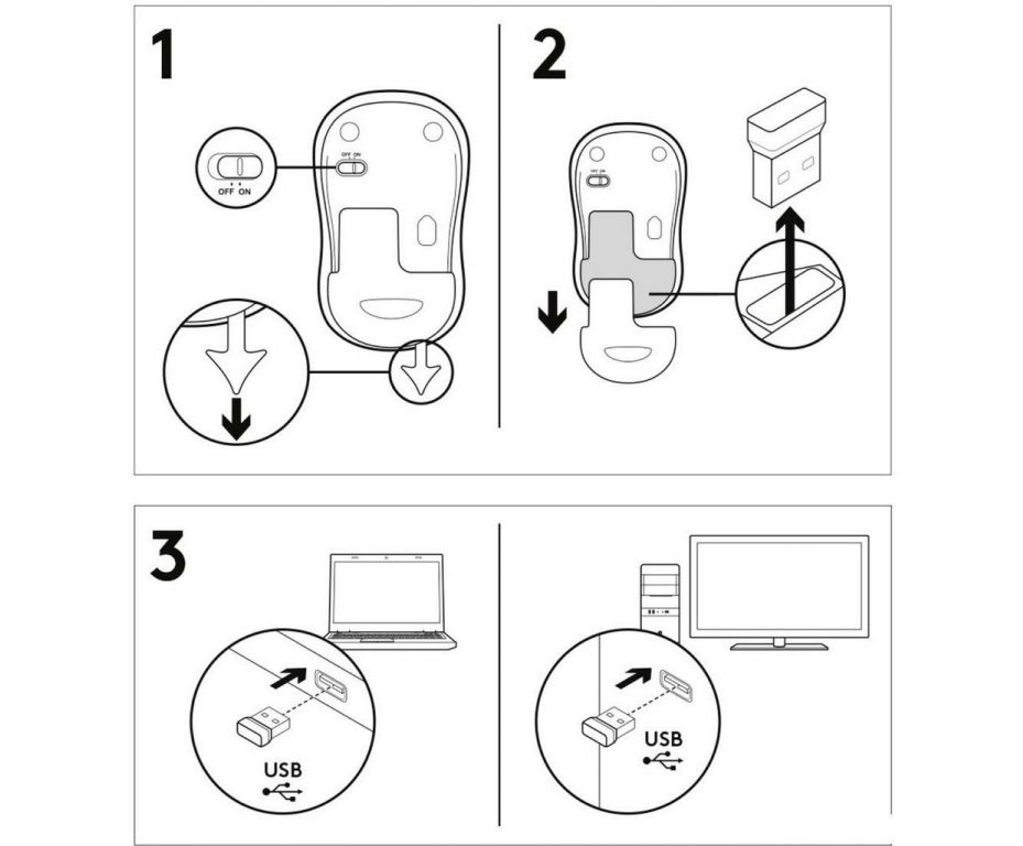 Мышь Logitech M185 (черный/красный)