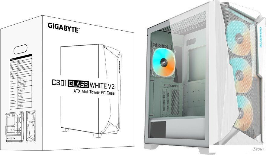 Корпус Gigabyte C301 Glass V2 (белый)