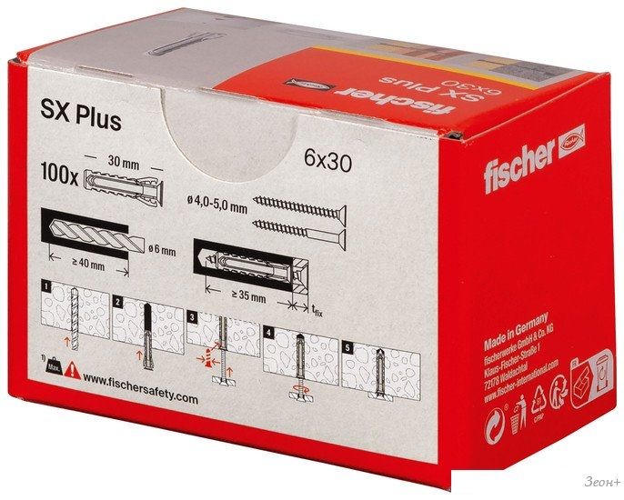 Дюбель универсальный Fischer SX Plus 6X30 568006 (100 шт)