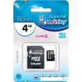 Карта памяти Smart Buy microSDHC (Class 4) 4 Гб + SD адаптер (SB4GBSDCL4-01)
