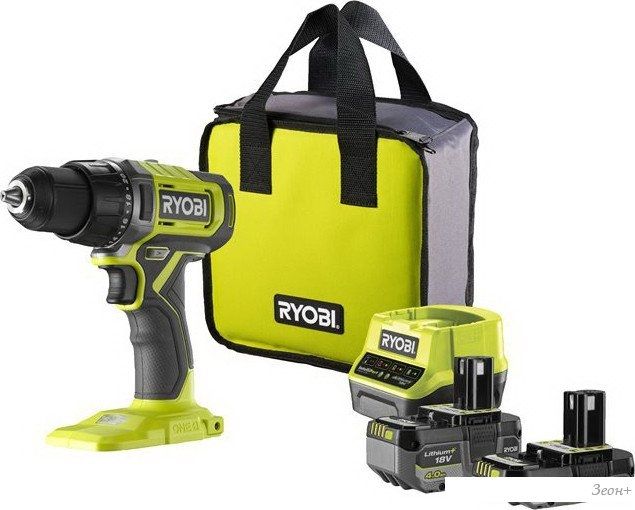 Дрель-шуруповерт Ryobi RDD18-2C42S 5133005521 (с 2-мя АКБ 2 Ач+4 Ач, сумка)