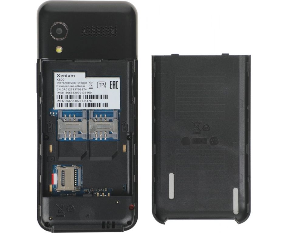 Телефон Xenium X800 (черный/серый)
