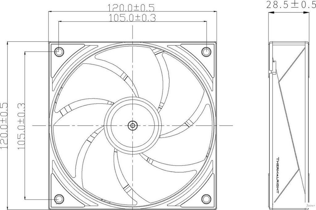 Вентилятор для корпуса Thermalright TL-H12-X28-S (черный)