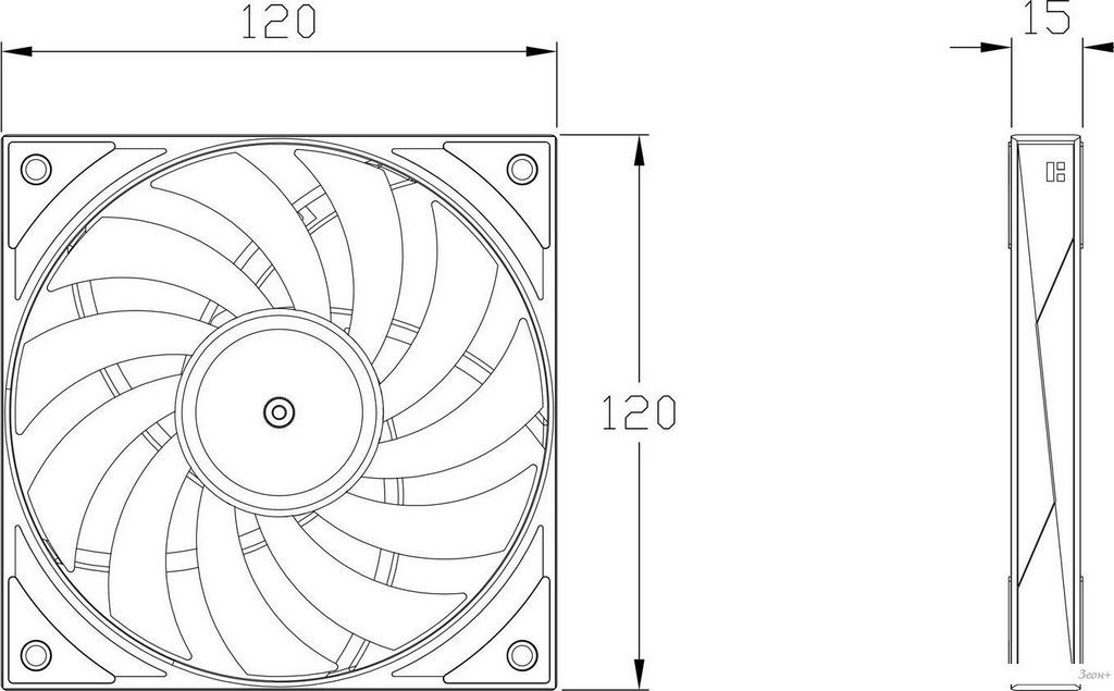 Вентилятор для корпуса Thermalright TL-H12015W-S (белый)