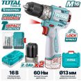 Ударная дрель-шуруповерт Total TOSLI241199 (с 2-мя АКБ, кейс)