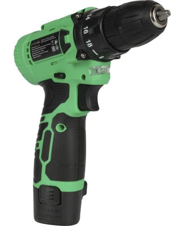 Дрель-шуруповерт Zitrek Green 12-Li Plus 083-1114 (с 2-мя АКБ)