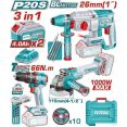 Total TOSLI241198 (шуруповерт, болгарка, перфоратор, 1 АКБ)