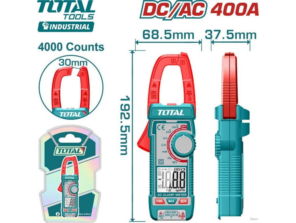 Токовые клещи Total TMT762002