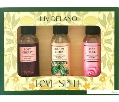 Подарочный набор Liv Delano Love Spell Спрей для тела Bloom Flora + Lost Cherry + Pink Rose 3x100 мл