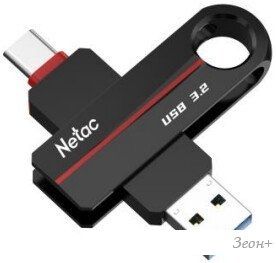 USB Flash Netac US18 USB 3.2+TypeC 128GB NT03US18C-128G-32BK