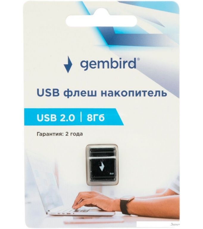 USB Flash Gembird GFL-2.0-8mini 8Gb (черный)