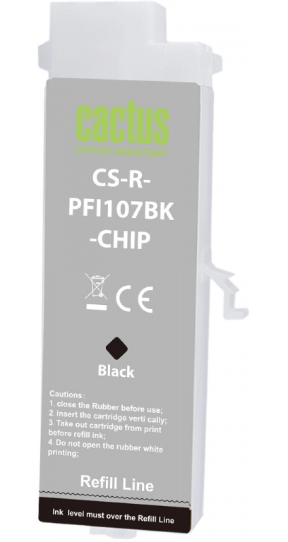 Картридж CACTUS CS-R-PFI107BK-CHIP с чипом