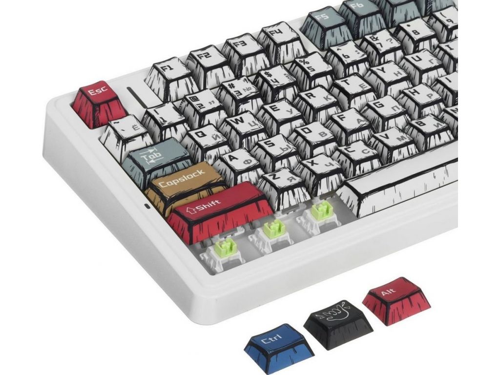 Клавиатура AULA F75 (Comic Keycap, Leobog Graywood V3)