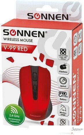 Мышь Sonnen V-99 (красный)