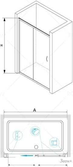 Душевая дверь RGW PA-016 350801610-11 100 (хром/прозрачное стекло)