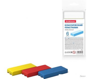 Пластилин Erich Krause Basic 53754 (6 цв)