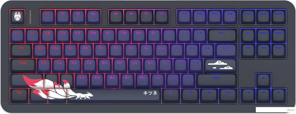 Клавиатура Red Square Alumix TKL Classic Kitsune (черный, g3ms Aquamarine)