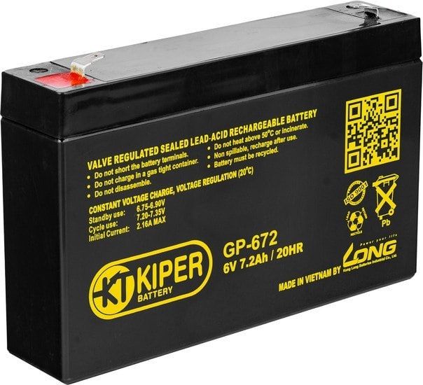 Аккумулятор для ИБП Kiper GP-672 F1 (6В/7.2 А·ч)