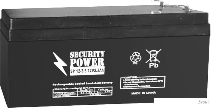 Аккумулятор для ИБП Security Power SP 12-3.3 F1 (12В/3.3 А·ч)
