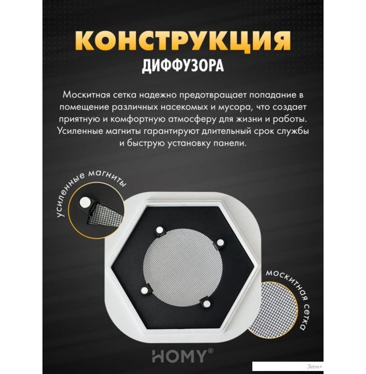 Вентиляционная решетка HOMY AIR гексагон AH100WS 17x15 (белая)