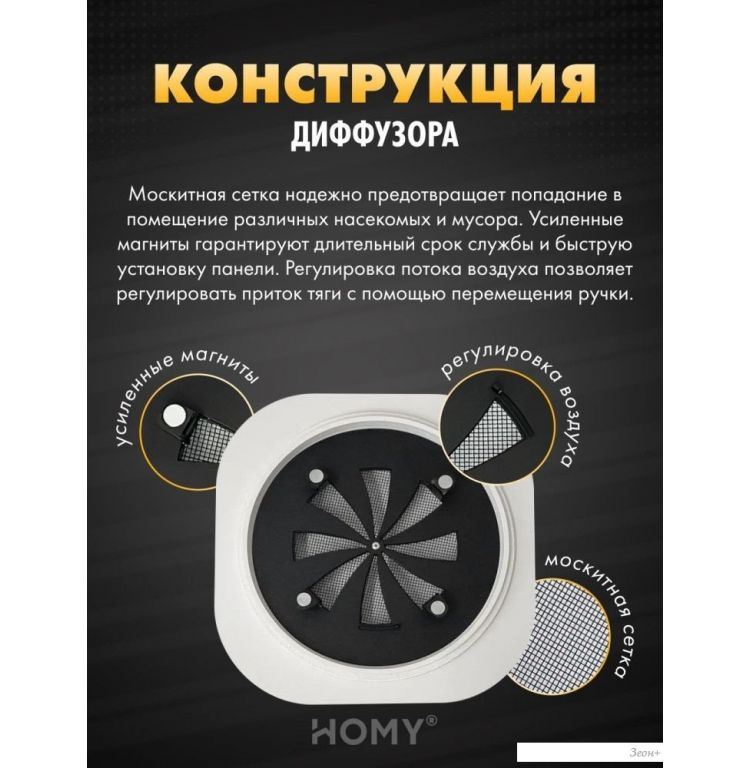 Вентиляционная решетка HOMY AIR круглый A100WRS d150 (белая)