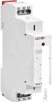 GEYA Реле промежуточное модульное GR8-116-230, 1CO, 16A(250VAC/24VDC), 230VAC/24VAC/DC, LED, 1M