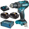 Ударная дрель-шуруповерт Makita DHP485RTJ (с 2-мя АКБ 5 Ач, кейс)