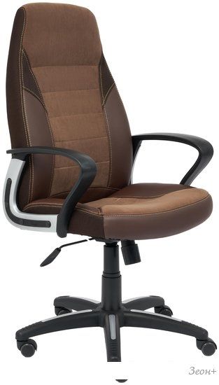 Кресло TetChair Inter (искусственная кожа, флок, ткань, коричневый)