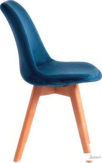 Стул TetChair Secret De Maison Tulip Soft (вельвет/дерево, синий/натуральный)