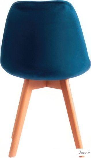 Стул TetChair Secret De Maison Tulip Soft (вельвет/дерево, синий/натуральный)