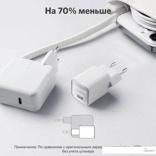 Сетевое зарядное Anker 511 Nano III 30W (белый)