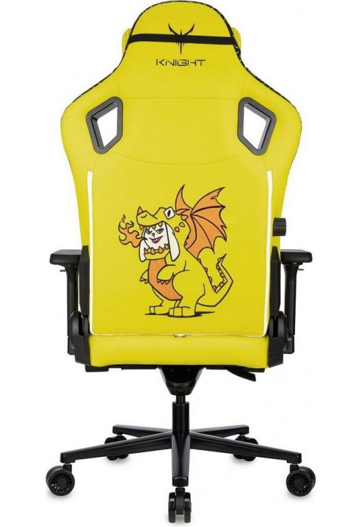 Игровое (геймерское) кресло Knight Craft Dragon (желтый экокожа)