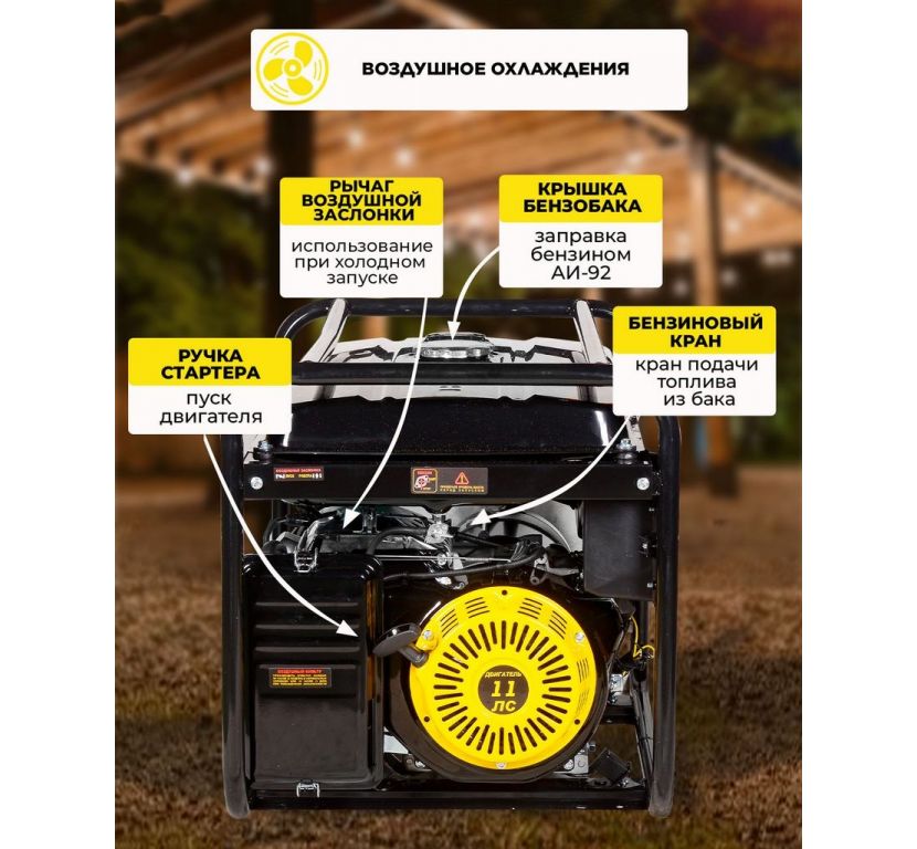 Бензиновый генератор Huter DY5000L