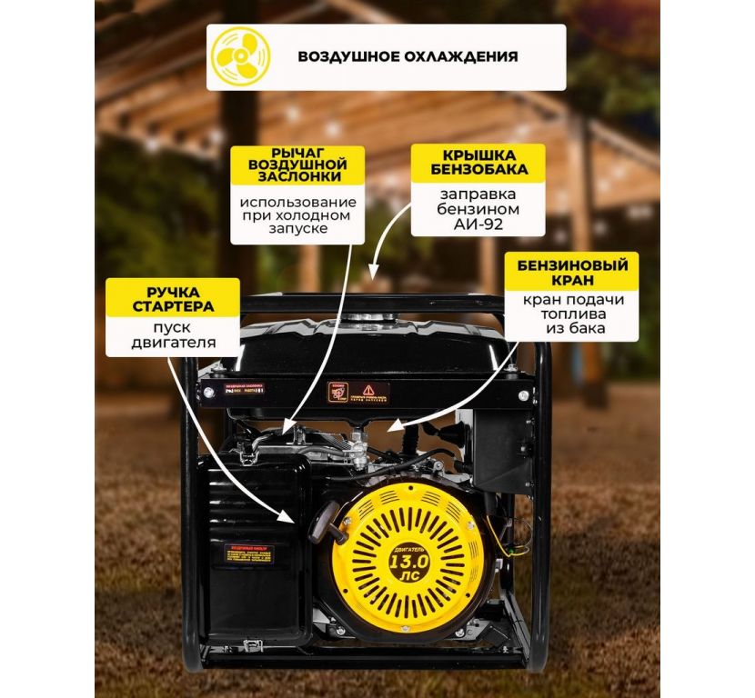 Бензиновый генератор Huter DY6500L