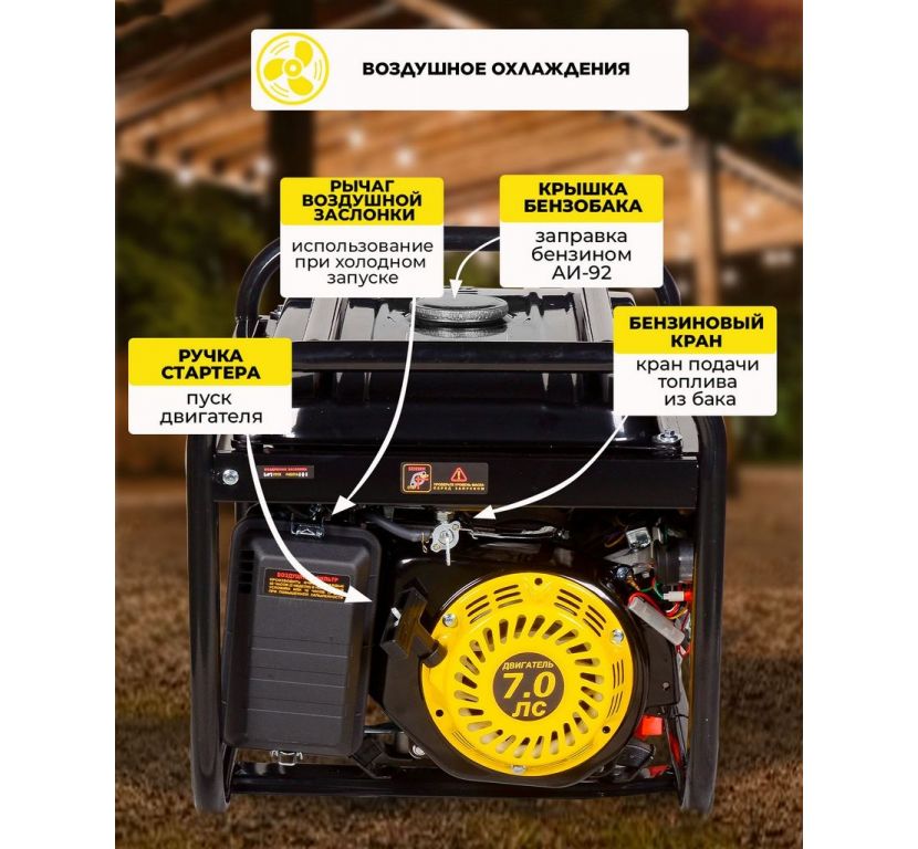 Бензиновый генератор Huter DY6500LXA