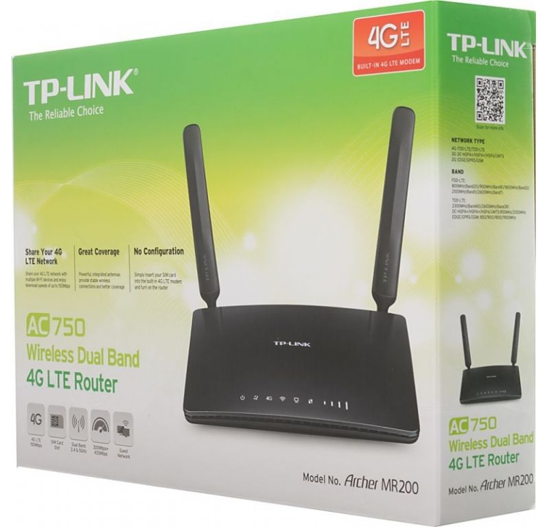 4G Wi-Fi роутер TP-Link Archer MR200