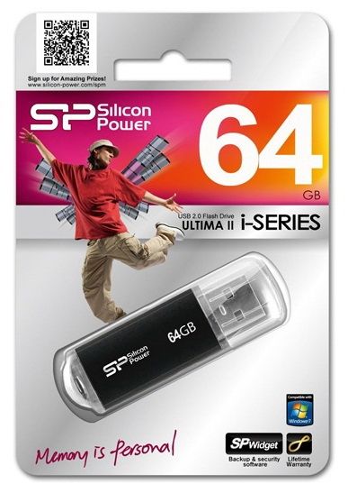 USB Flash Silicon-Power Ultima II I-Series Black 64 Гб (SP064GBUF2M01V1K)