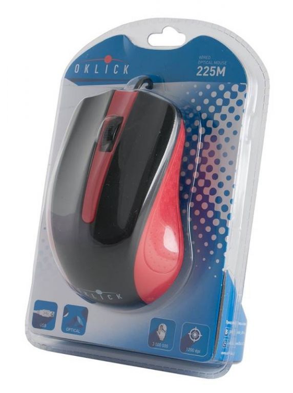 Мышь Oklick 225M Black/Red (288237)